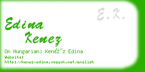 edina kenez business card